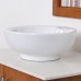 ELITE Bathroom White Bowl Round Ceramic Porcelain Vessel Sink & Short Brushed Nickel Faucet Combo - B00IA246JG